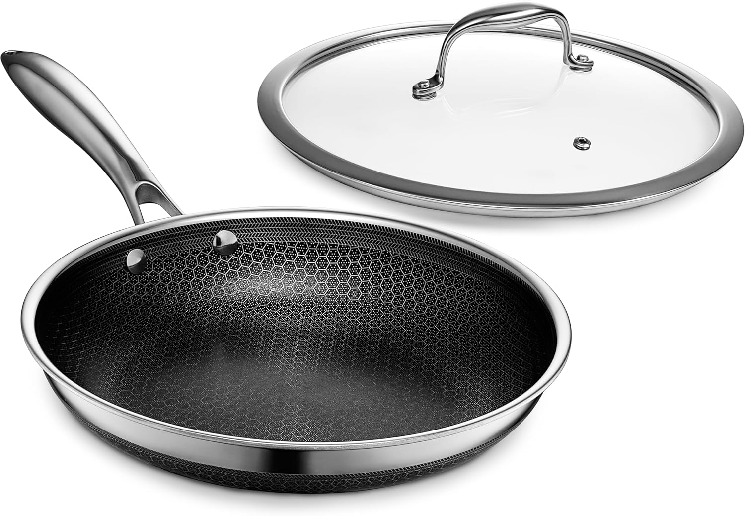 HexClad pan showing distinctive hexagonal pattern