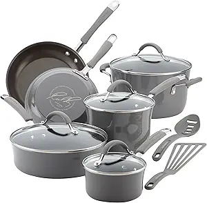 Rachael Ray branded cookware in signature orange